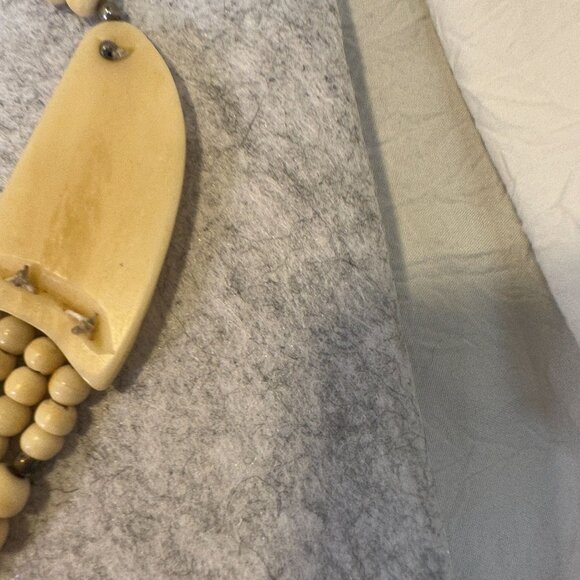 Vintage Carved Tribal Beaded Necklace Intricate Elephant Pendants & Multi-Strand - Picture 8 of 9